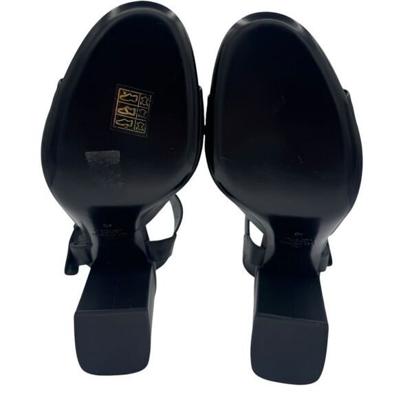 NEW Valentino VLogo Chain Block Heel 85mm Sandals Black Noir Size 10 - Picture 10 of 13